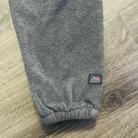 Vintage Outersport Grey Men’s Fleece Joggers Zip Pockets and Zip Ankles Size Med - Picture 3 of 5